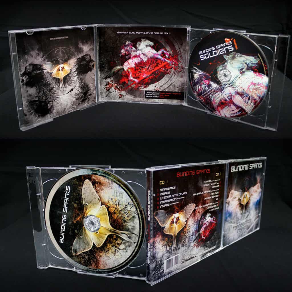 Guide des supports physiques : Bien choisir son packaging CD 7 Double CD Jewel Box édition deluxe collector pour Blinding Sparks — Graphisme FKWeb